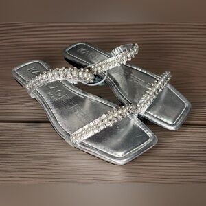 NwoB KARL LAGERFELD PARIS Payzlee Sandals-Silver-8